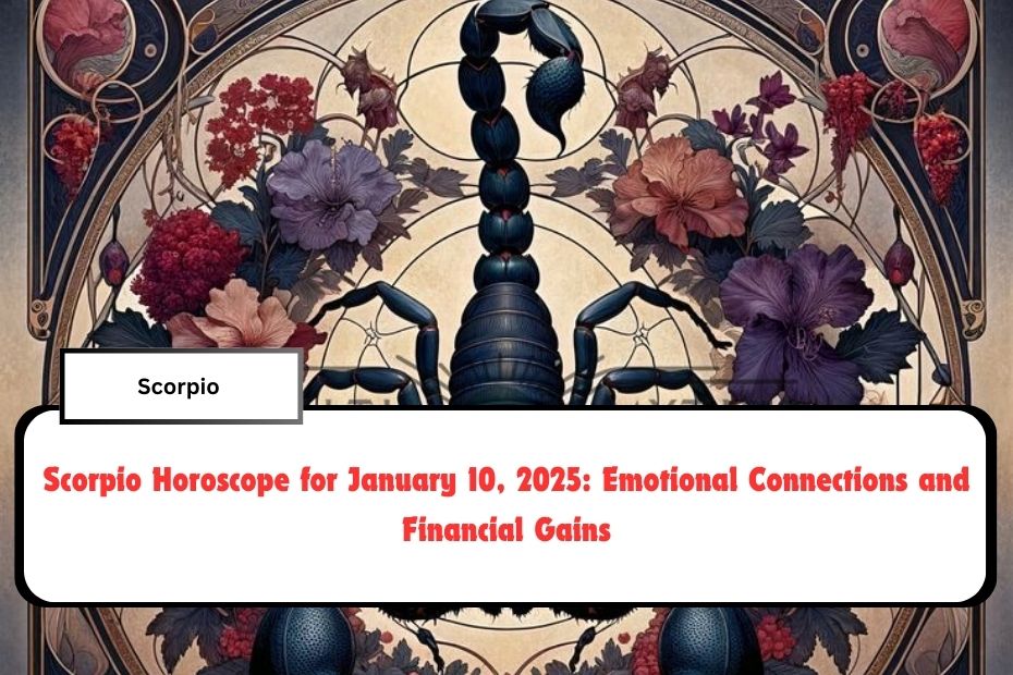 Scorpio Horoscope for January 10, 2025: Emotional Connections and Financial Gains